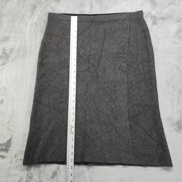 Milano Skirt Size L Gray Pull On Faux Wrap Stretch Knit Pencil Viscose Polyester - Picture 6 of 8